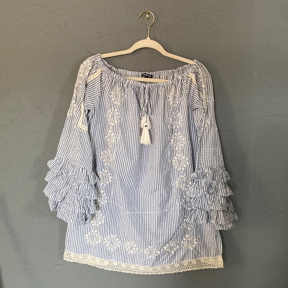 Love Sam Dresses & Skirts - Love Sam Boho Festival Embroidered Ruffle Sleeve  Summer Mini Dress Tunic